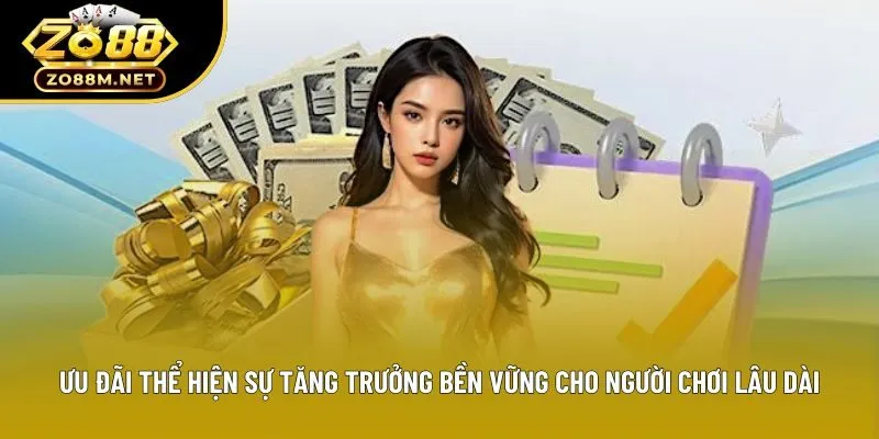 Ưu đãi thể hiện sự tăng trưởng bền vững cho người chơi lâu dài Ưu đãi thể hiện sự tăng trưởng bền vững cho người chơi lâu dài